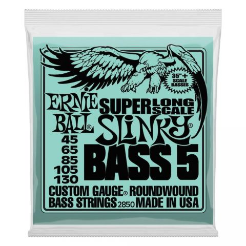 ERNIEBALL Juego de cuerdas Bajo Super Long Scale Slinky 45-130 - 5 Cuerdas