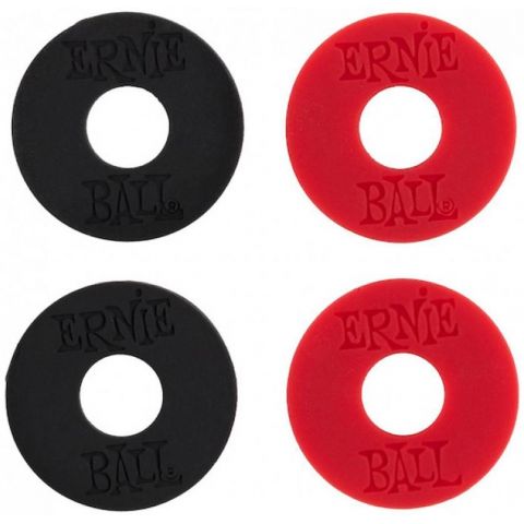 Ernie Ball 4 Enganches Seguridad Correa Rojo Negro