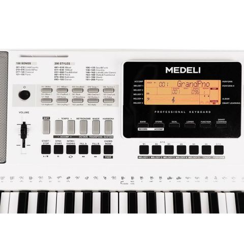 Medeli A300W Blanco Teclado Profesional 61 Teclas sensitivas