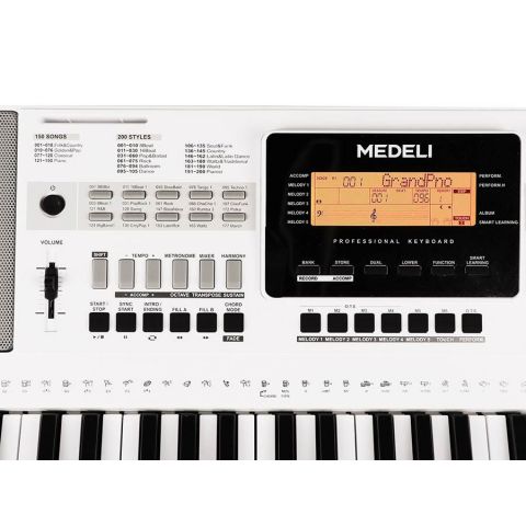 Medeli A300W Blanco Teclado Profesional 61 Teclas sensitivas