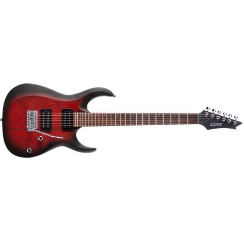 Cort X100 OPBB guitarra eléctrica Open Pore Black Cherry Burst