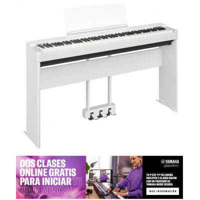YAMAHA P-225 Blanco Bluetooth + Soporte L200 + Pedalera LP1
