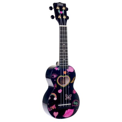 Mahalo MA1HEBK Ukelele Soprano Corazones con Funda