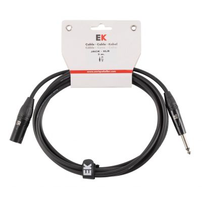 Ek Audio PXJ0053 Cable para Micrófono Jack - Xlr Macho 3 M