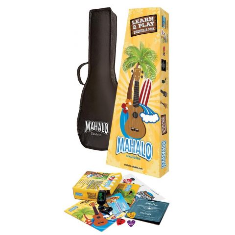 Mahalo MR1BKK Series Rainbow Pack Ukelele Soprano Negro