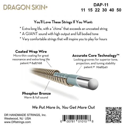 DR DAP-11 Dragon Skin + Coated Phosphor Bronze Custom Light