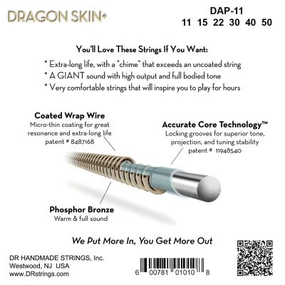 DR DAP-11 Dragon Skin + Coated Phosphor Bronze Custom Light