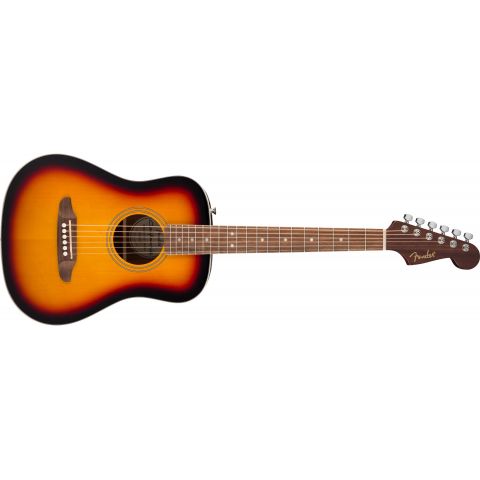 Fender California Standard Redondo Mini 3 Tone Sunburst Guitarra Acústica con Funda