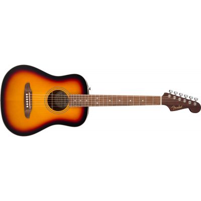 Fender California Standard Redondo Mini 3 Tone Sunburst Guitarra Acústica con Funda