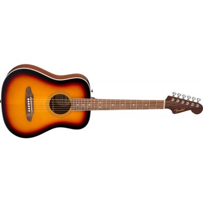 Fender California Standard Redondo Mini 3 Tone Sunburst Guitarra Acústica con Funda