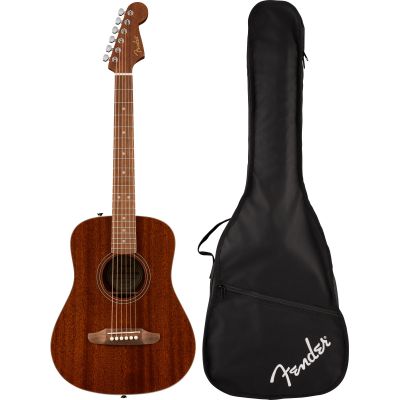 Fender California Standard Redondo Mini 3 Sapeli Natural Guitarra Acústica con Funda