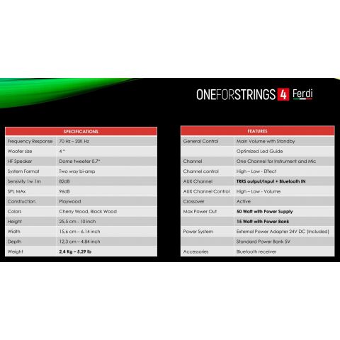 Acus ONE Fostrings 4 Ferdi Wood Amplificador Guitarra Acústica