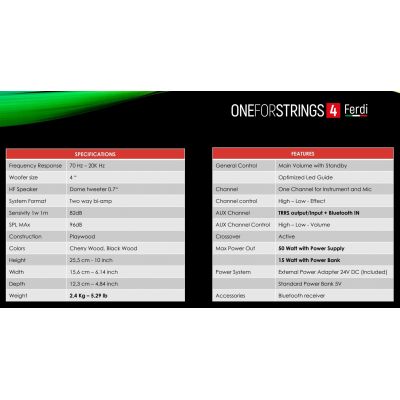 Acus ONE Fostrings 4 Ferdi Wood Amplificador Guitarra Acústica