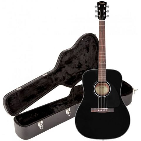 Fender CD60 Guitarra Acústica Negra Con Estuche