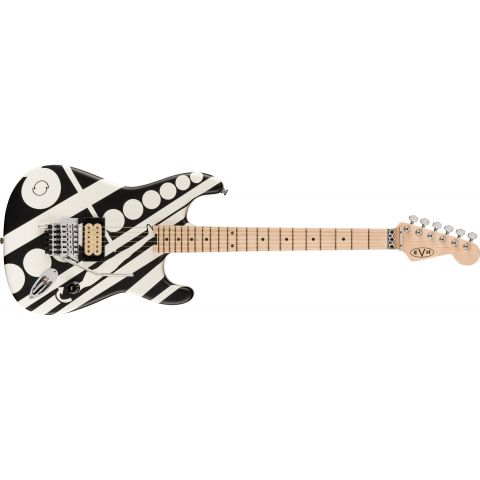 EVH Striped Series Circles Guitarra Eléctrica White and Black