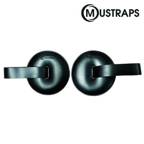 Mustraps Correa para platos de Piel de Vacuno grueso negra