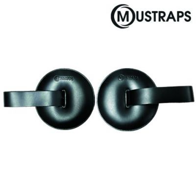 Mustraps Correa para platos de Piel de Vacuno grueso negra