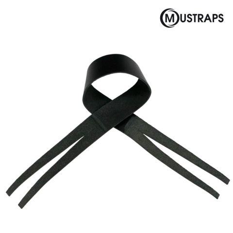 Mustraps Correa para platos de Piel de Vacuno grueso negra