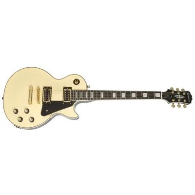 Epiphone Les Paul Custom Black Back Antique Ivory Guitarra Eléctrica