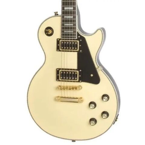 Epiphone Les Paul Custom Black Back Antique Ivory Guitarra Eléctrica