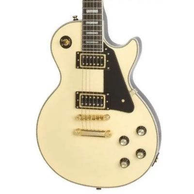 Epiphone Les Paul Custom Black Back Antique Ivory Guitarra Eléctrica