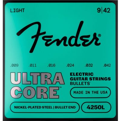 Fender 4250 Ultracore Nickel Plated Steel Bullet End, 4250L Gauges .009-.042 Cuerdas Guitarra Eléctrica