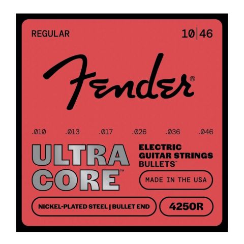 Fender 4250 Ultracore Nickel Plated Steel Bullet End, 4250R Gauges .010-.046 Cuerdas Guitarra Eléctrica