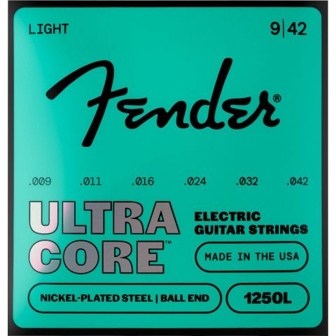 Fender 1250 Ultracore Nickel Plated Steel Ball End 1250L Gauges .009-.042 Cuerdas Guitarra Eléctrica