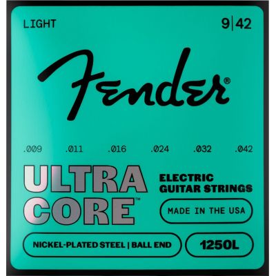 Fender 1250 Ultracore Nickel Plated Steel Ball End 1250L Gauges .009-.042 Cuerdas Guitarra Eléctrica