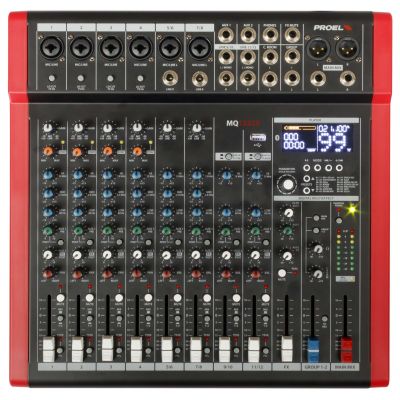 Proel MQ1222X Mezclador Compacto de 12 Canales con Procesador de Efectos Digital, USB y Bluetooth