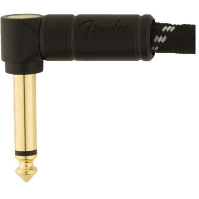 Fender Deluxe Series Instrument Cables 15cm, Angle Angle, 6", Black Tweed