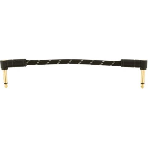 Fender Deluxe Series Instrument Cables 15cm, Angle Angle, 6", Black Tweed