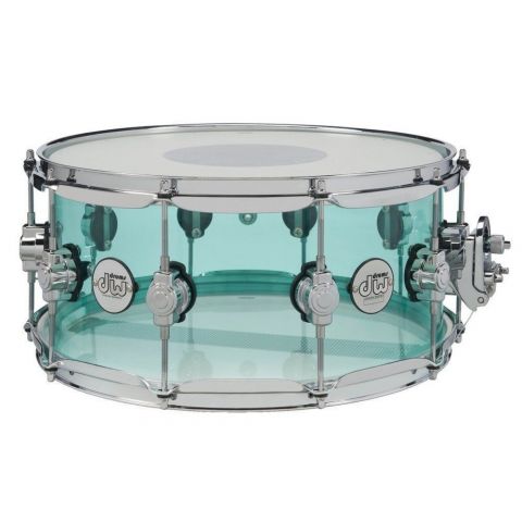 DW Design Snare 14x6,5 Acrylic Sea Glass Chrome Hardware