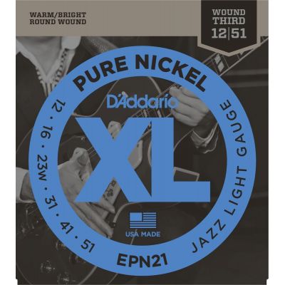 DADDARIO EPN21 PURE NICKEL JAZZ LIGHT [12-51] JUEGO ELECTRICA 2