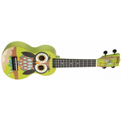 Mahalo MA1WL Art Series Owl con funda Ukelele Soprano