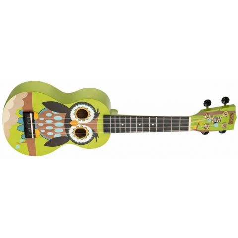 Mahalo MA1WL Art Series Owl con funda Ukelele Soprano
