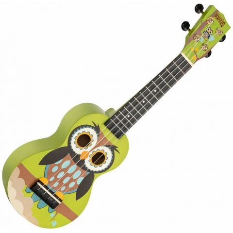 Mahalo MA1WL Art Series Owl con funda Ukelele Soprano