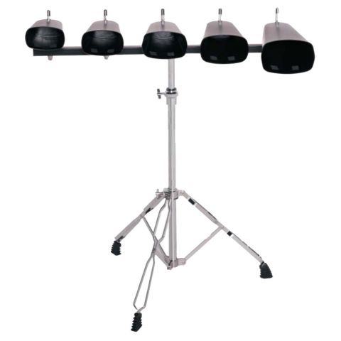 Jinbao JBCB05 Juego 5 cencerros metal con soporte