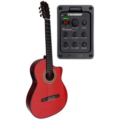 Antonio De Toledo Serie Legado Modelo ATF-17BRE CUT de Cipres teñido de rojo con Cutaway y Previo Fishman