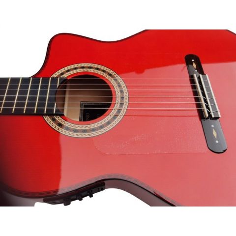 Antonio De Toledo Serie Legado Modelo ATF-17BRE CUT de Cipres teñido de rojo con Cutaway y Previo Fishman