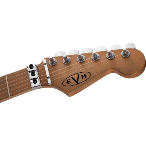EVH Striped Series Frankie Red Black White Relic Guitarra Eléctrica