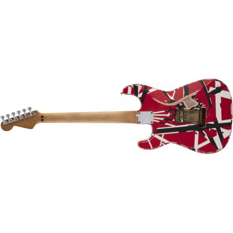 EVH Striped Series Frankie Red Black White Relic Guitarra Eléctrica