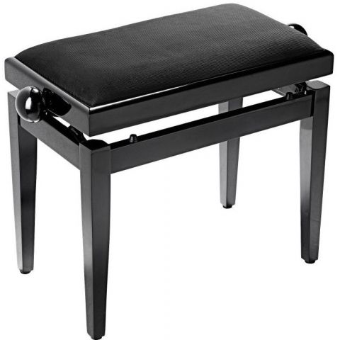 Stagg PB05 BKP VBK Banqueta piano negro brillante   terciopelo negro