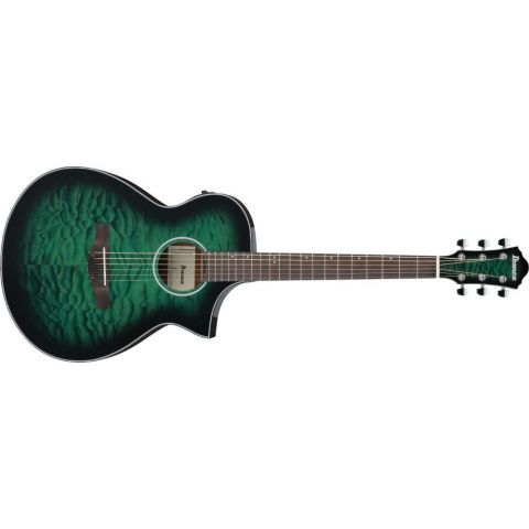 Ibanez AEWC16QA-TEH Guitarra Electroacústica Transparent Emerald Burst High Gloss