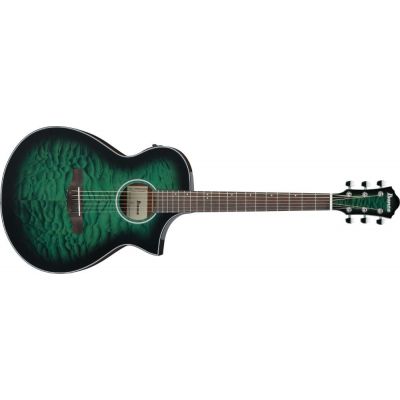 Ibanez AEWC16QA-TEH Guitarra Electroacústica Transparent Emerald Burst High Gloss