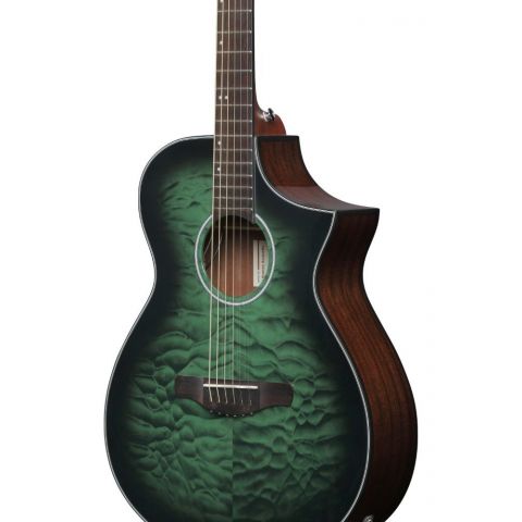 Ibanez AEWC16QA-TEH Guitarra Electroacústica Transparent Emerald Burst High Gloss