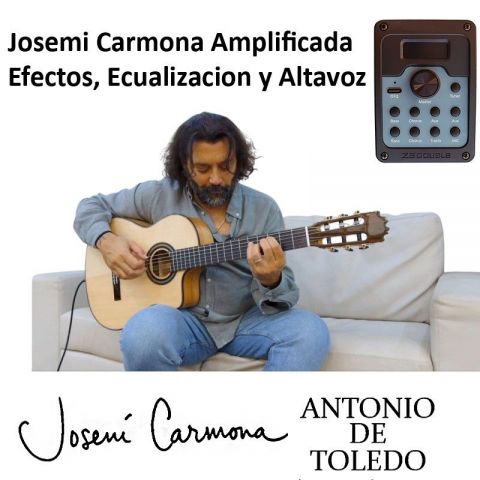 Antonio de Toledo Josémi Carmona con cutaway y previo con efectos Guitarra flamenca blanca 