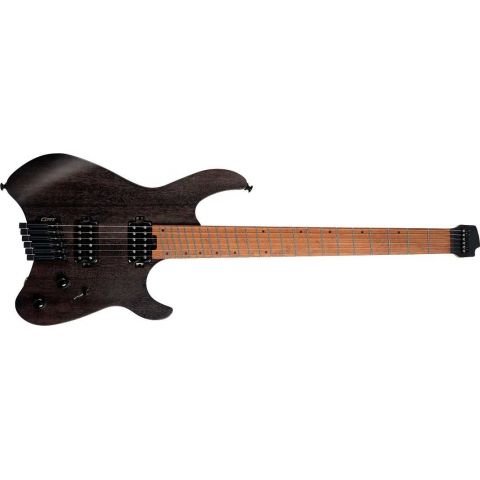 Cort SPACE G6MS SGTK Guitarra Eléctrica Headless con funda Semi Gloss Trans Black