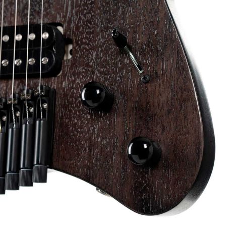 Cort SPACE G6MS SGTK Guitarra Eléctrica Headless con funda Semi Gloss Trans Black