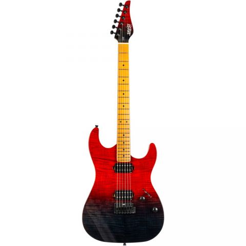 Jet JS1000 Vulcano Transparent Red Guitarra Eléctrica 